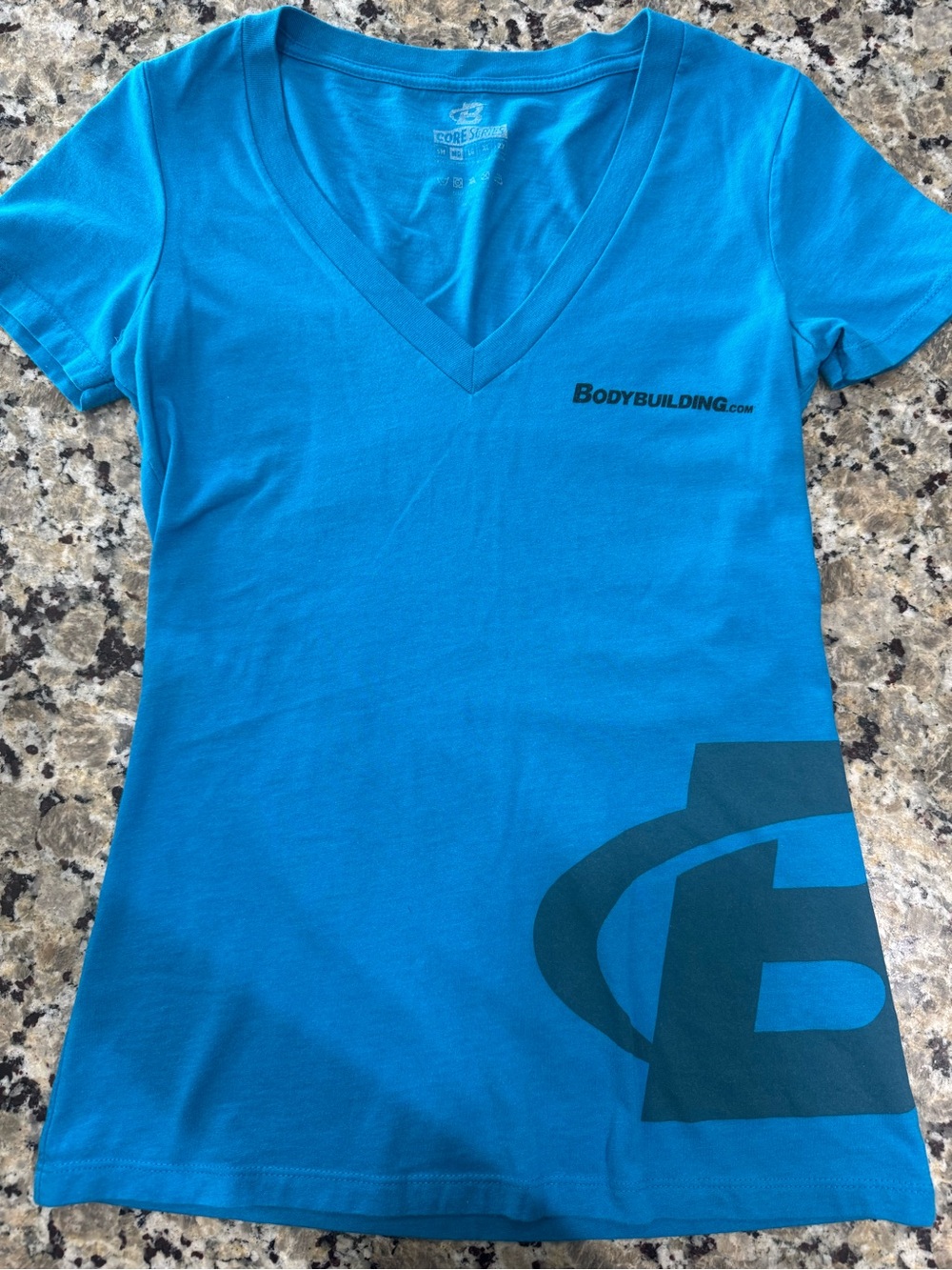 Bodybuilding.com Women's Short Sleeve V-Neck Tee in Teal